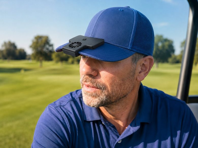 Man wearing Kool Breasy on a sunny golf course